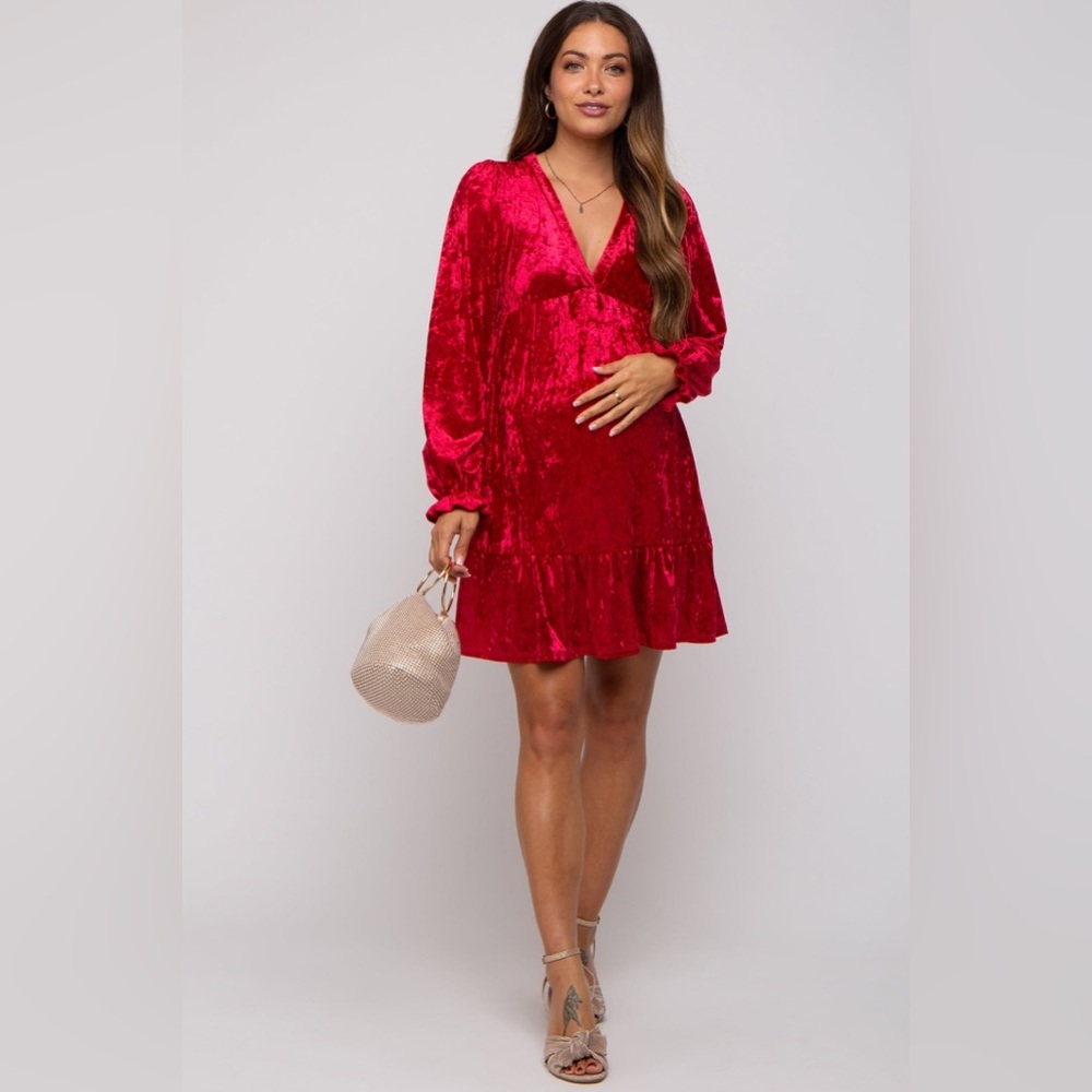 Pinkblush velvet velour long sleeve dress nwot